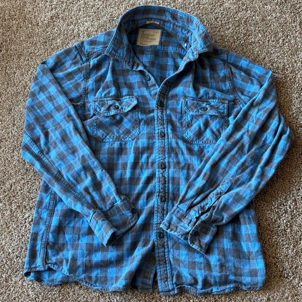 American-eagle Men's Blue Shirt